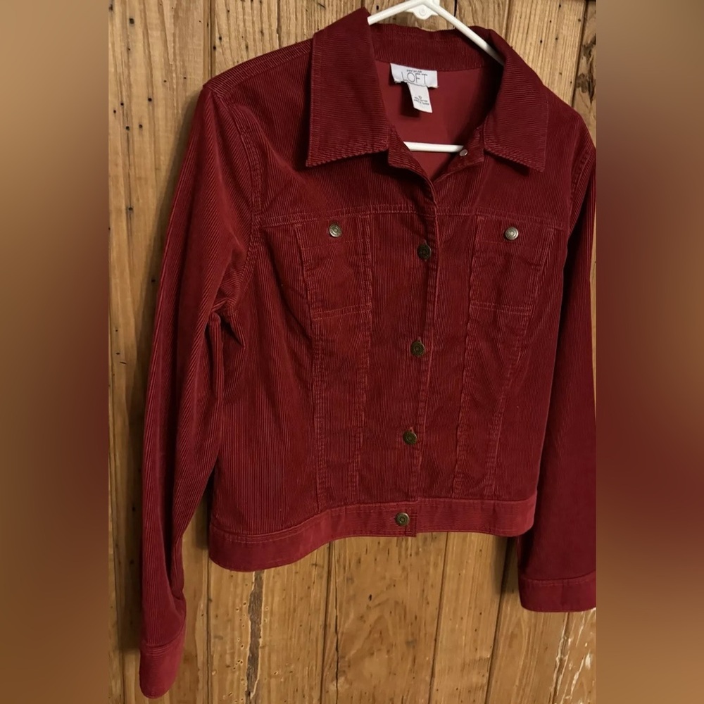 Ann Taylor Loft Rust Red woman’s size 10 corduroy jacket. - Picture 1 of 10